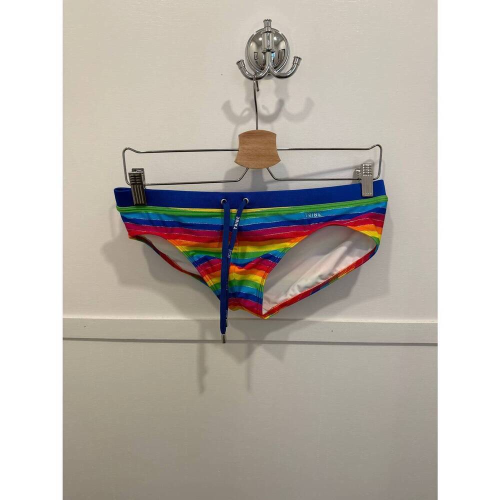 NEW TRIBE men's rio low rise swim brief in blue